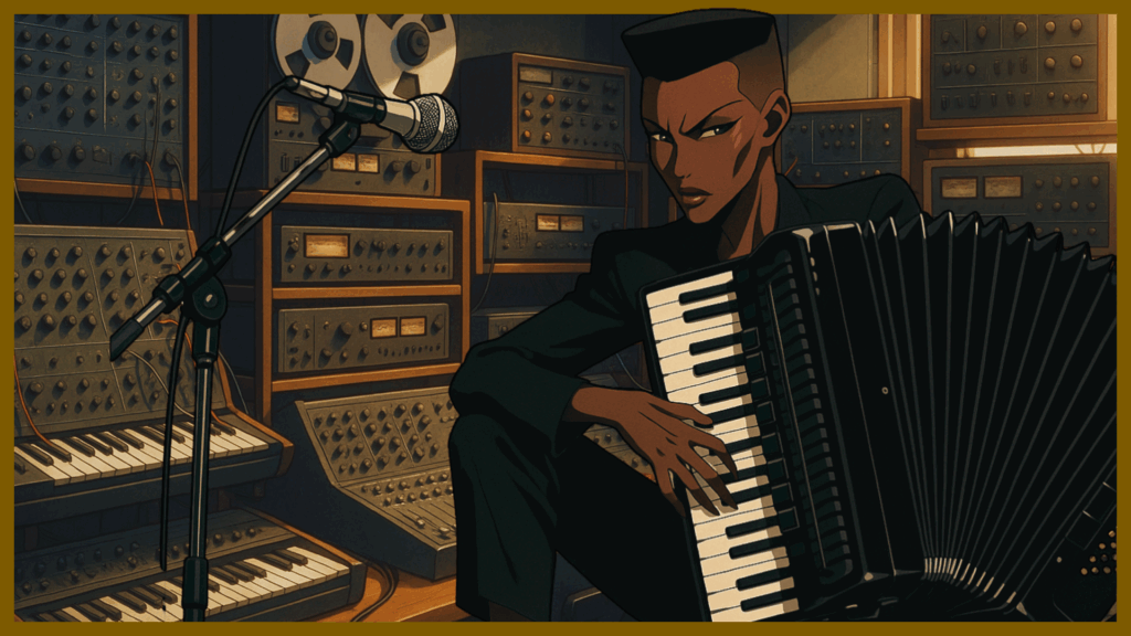 Grace Jones im Studio